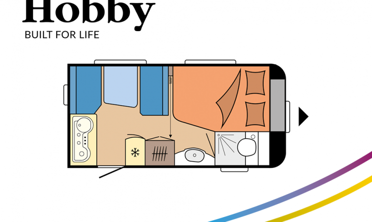 Hobby De Luxe 400 SFe model 2022 Cannenburg plattegrond