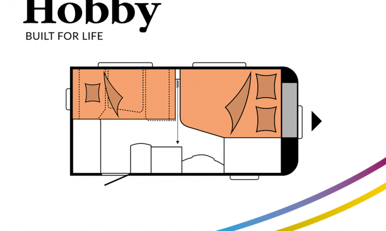 Hobby De Luxe 400 SFe model 2022 Cannenburg plattegrond slapen