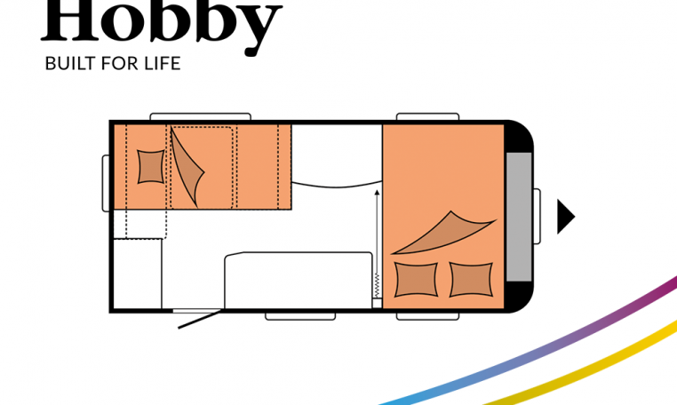 Hobby De Luxe 440 SF model 2022 Cannenburg plattegrond slapen