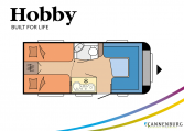 Hobby De Luxe 460 LU model 2022 Cannenburg Plattegrond