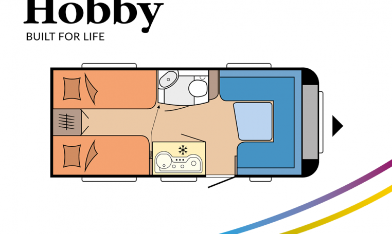 Hobby De Luxe 460 LU model 2022 Cannenburg Plattegrond