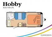 Hobby De Luxe 460 SFf model 2022 Cannenburg Plattegrond