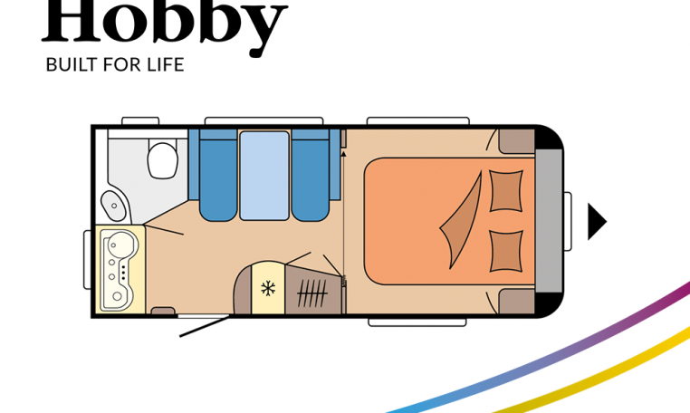 Hobby De Luxe 460 SFf model 2022 Cannenburg Plattegrond