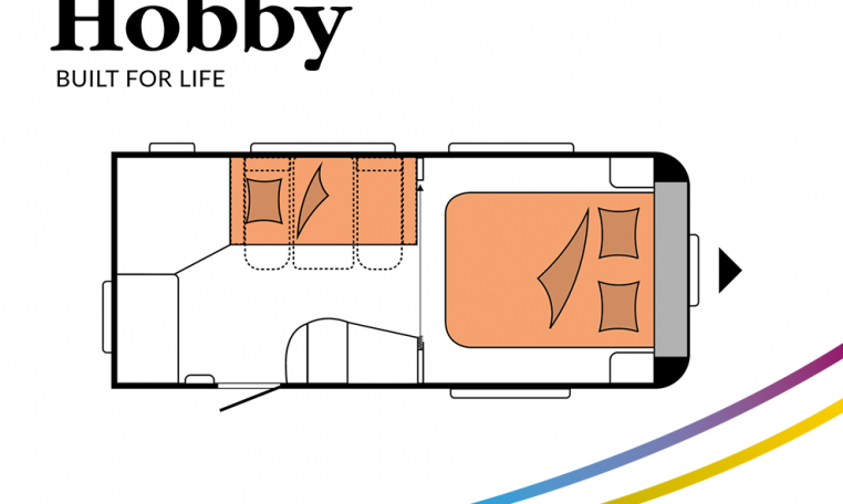 Hobby De Luxe 460 SFf model 2022 Cannenburg Plattegrond slapen