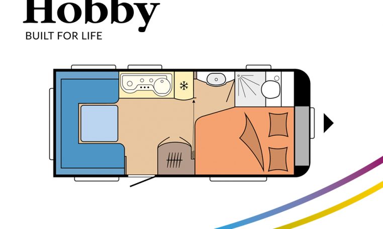 Hobby De Luxe 460 UFe model 2022 Cannenburg Plattegrond