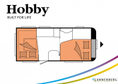 Hobby De Luxe 460 UFe model 2022 Cannenburg Plattegrond slapen