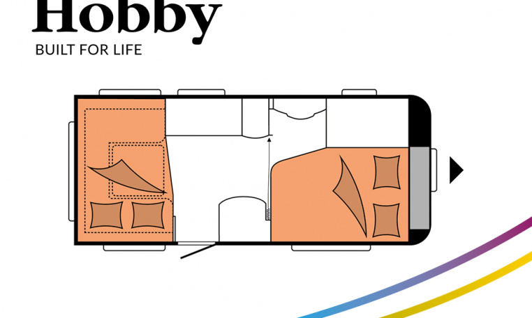 Hobby De Luxe 460 UFe model 2022 Cannenburg Plattegrond slapen