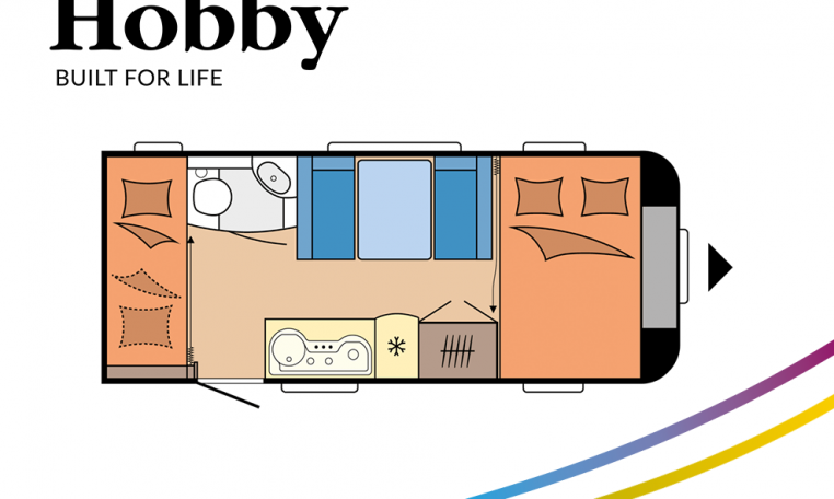 Hobby De Luxe 490 KMF model 2022 Cannenburg Plattegrond