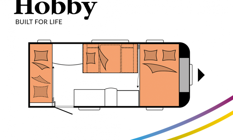 Hobby De Luxe 490 KMF model 2022 Cannenburg Plattegrond slapen