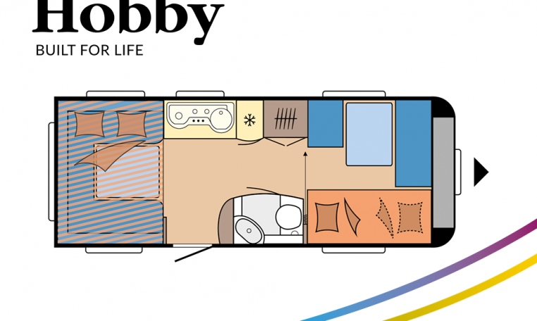 Hobby De Luxe 515 UHK model 2022 Cannenburg Plattegrond