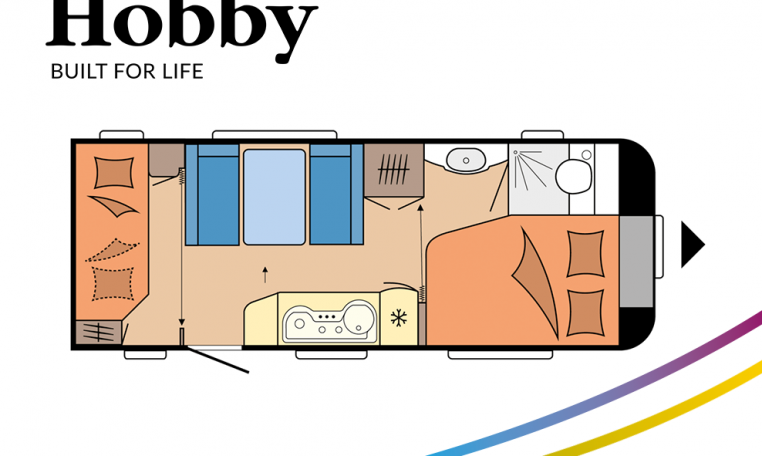 Hobby De Luxe 540 KMFe model 2022 Cannenburg Plattegrond