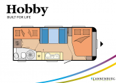 Hobby De Luxe 545 KMF model 2022 Cannenburg Plattegrond