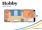 Hobby De Luxe 560 KMFe model 2022 Cannenburg Plattegrond