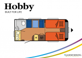 Hobby Excellent 460SL model 2022 Cannenburg plattegrond