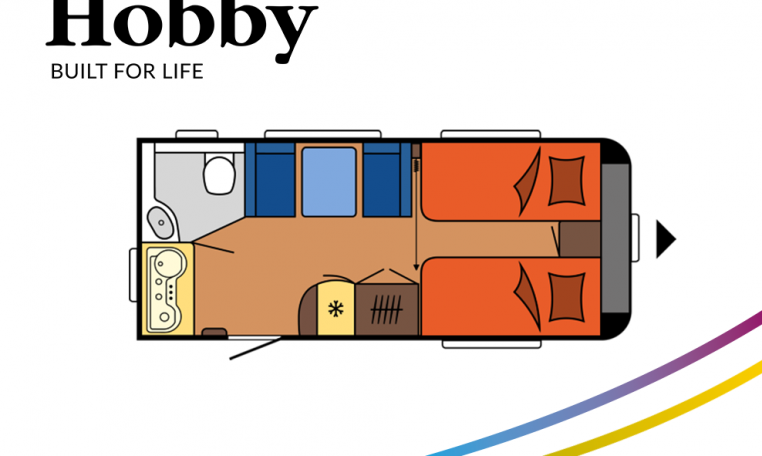 Hobby Excellent 460SL model 2022 Cannenburg plattegrond