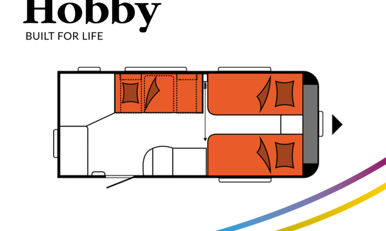 Hobby Excellent 460SL model 2022 Cannenburg plattegrond slapen