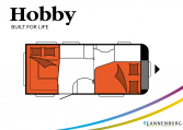 Hobby Excellent 495 UFe model 2022 Cannenburg plattegrond slapen