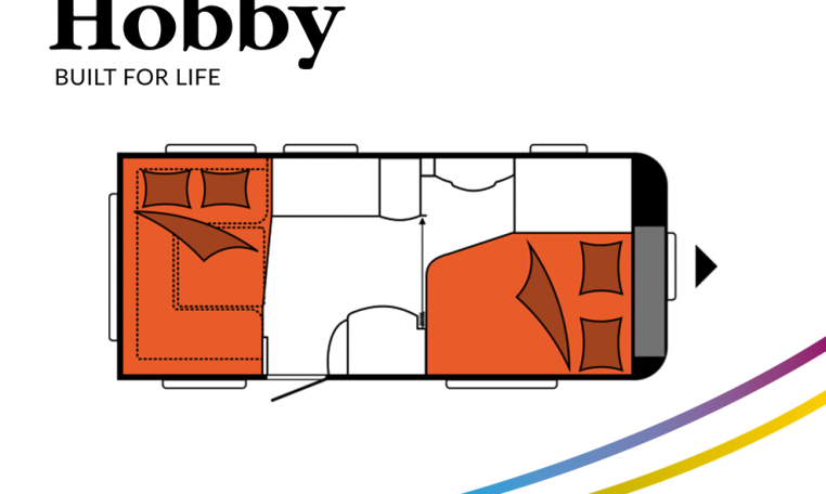 Hobby Excellent 495 UFe model 2022 Cannenburg plattegrond slapen