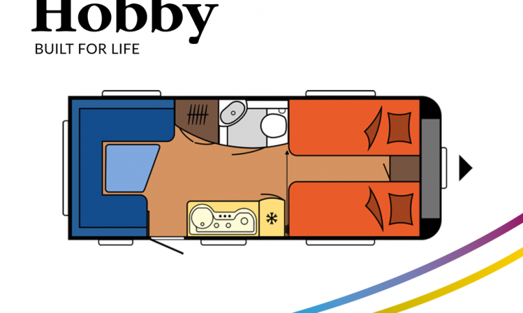 Hobby Excellent 495 UL model 2022 Cannenburg plattegrond