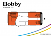 Hobby Excellent 495 UL model 2022 Cannenburg plattegrond slapen