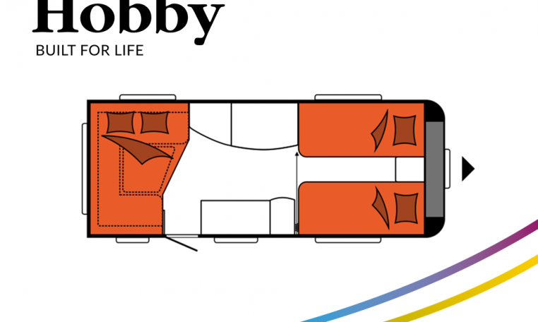 Hobby Excellent 495 UL model 2022 Cannenburg plattegrond slapen