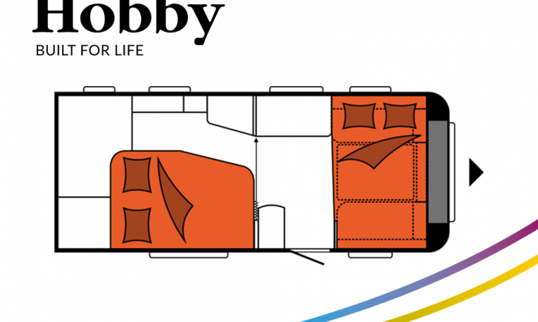 Hobby Excellent 495 WFB model 2022 Cannenburg plattegrond slapen