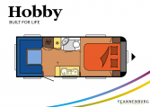 Hobby Excellent 540 UFf model 2022 Cannenburg plattegrond