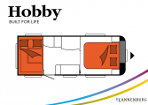 Hobby Excellent 540 UFf model 2022 Cannenburg plattegrond slapen