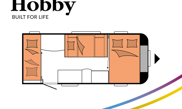 Hobby Excellent Edition 490 KMF model 2022 Cannenburg plattegrond slapen