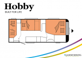 Hobby Excellent Edition 560 KMFe Excellent Edition model 2022 Cannenburg Plattegrond slapen