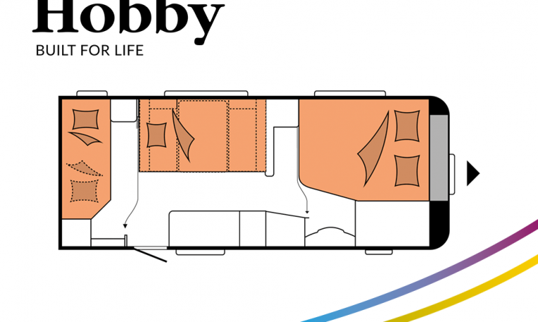 Hobby Excellent Edition 560 KMFe Excellent Edition model 2022 Cannenburg Plattegrond slapen