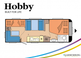 Hobby Excellent Edition 650 KMFe Excellent Edition model 2022 Cannenburg Plattegrond