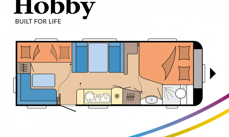 Hobby Excellent Edition 650 KMFe Excellent Edition model 2022 Cannenburg Plattegrond