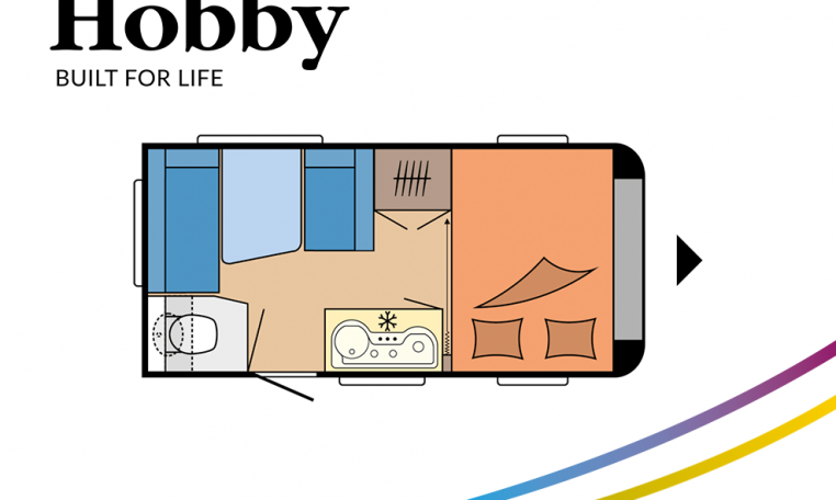 Hobby ONTOUR 390 SF model 2022 Cannenburg plattegrond