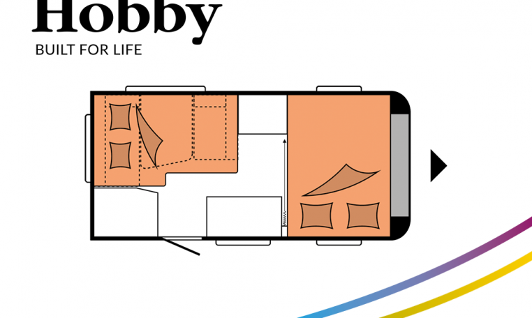 Hobby ONTOUR 390 SF model 2022 Cannenburg plattegrond slapen