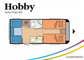 Hobby ONTOUR 460 DL model 2022 Cannenburg plattegrond