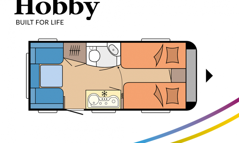 Hobby ONTOUR 460 DL model 2022 Cannenburg plattegrond