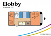 Hobby ONTOUR 470 KMF model 2022 Cannenburg plattegrond