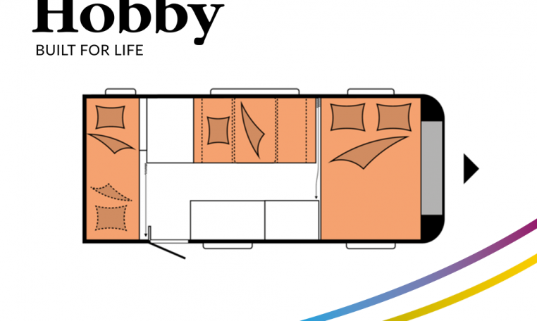 Hobby ONTOUR 470 KMF model 2022 Cannenburg plattegrond slapen