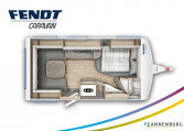 Fendt Bianco Active 445 SFB model 2022 plattegrond bedden slapen