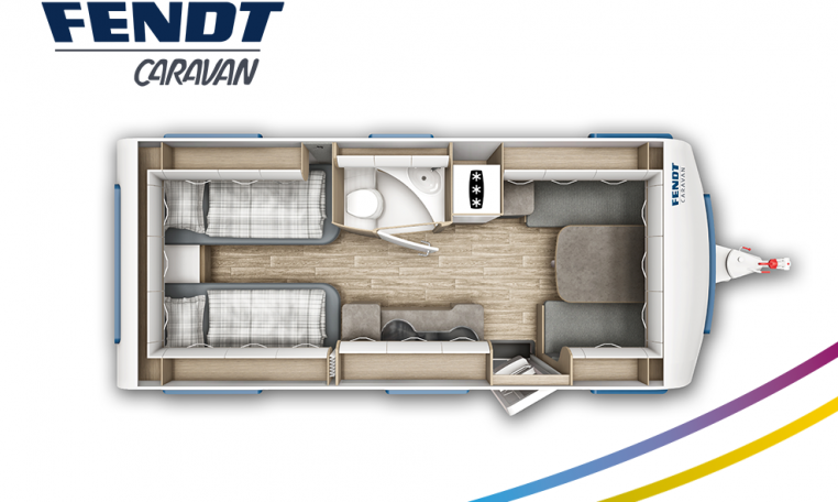 Fendt Bianco Active 515 SGE model 2022 plattegrond bedden slapen