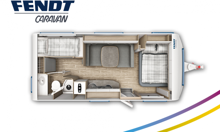 Fendt Bianco Active 560 SKM model 2022 plattegrond bedden slapen