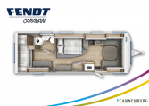 Fendt Bianco Active 720 SKDW model 2022 plattegrond bedden slapen