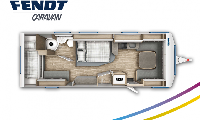 Fendt Bianco Active 720 SKDW model 2022 plattegrond bedden slapen