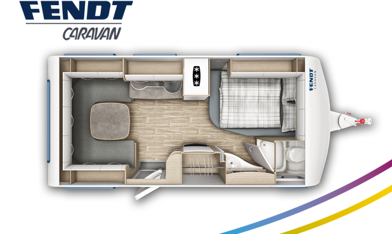 Fendt Bianco Selection 465 SFB model 2022 plattegrond bedden slapen