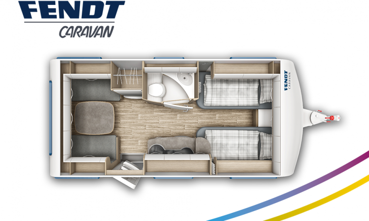 Fendt Bianco Selection 465 TG model 2022 plattegrond bedden slapen