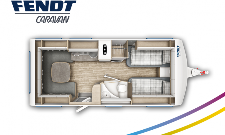 Fendt Bianco Selection 515 SG model 2022 plattegrond bedden slapen