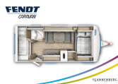 Fendt Bianco Selection 515 SKM model 2022 plattegrond bedden slapen