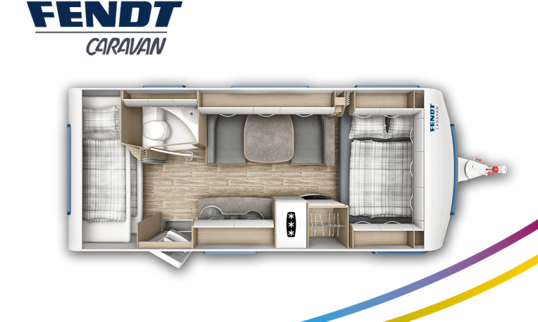 Fendt Bianco Selection 515 SKM model 2022 plattegrond bedden slapen