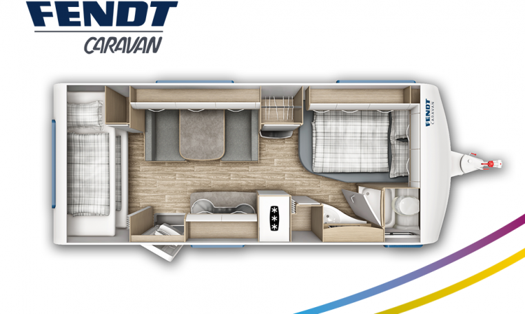 Fendt Bianco Selection 550 SKM model 2022 plattegrond bedden slapen